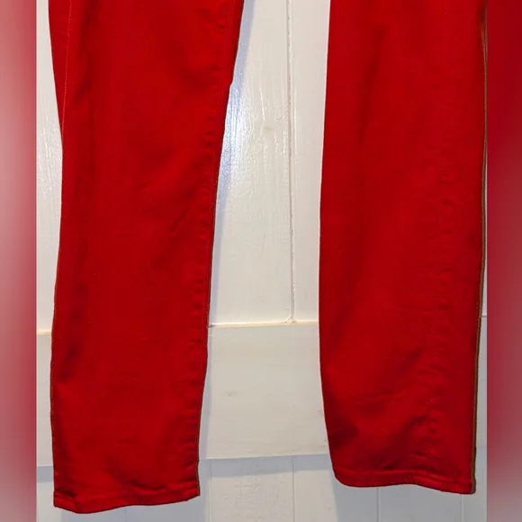 Vibrant Red "The Stevie Ankle" Slim Straight Leg SZ 32 R - Picture 2 of 10